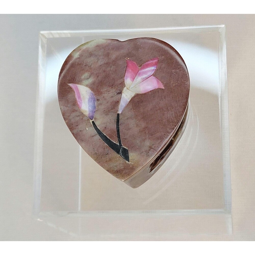 Heart Shaped Carved Stone Box
